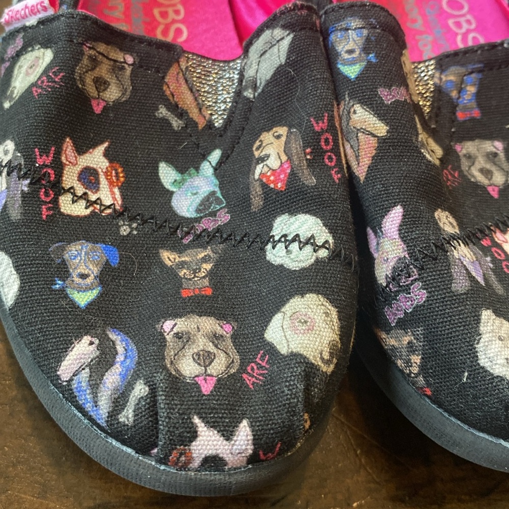 Lil' BOBS by Sketcher girls Dog pattern slip on shoes size 12.5 - Picture 2 of 6
